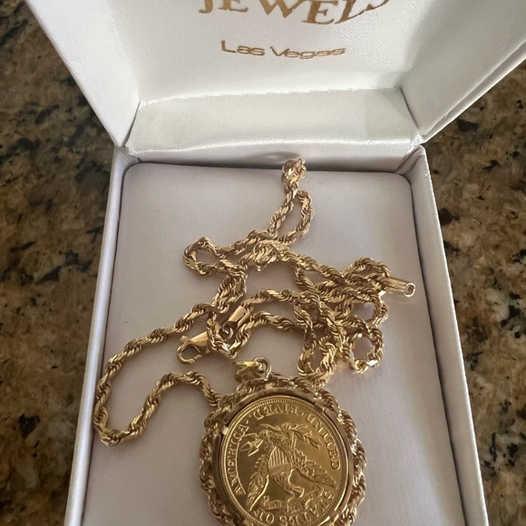 tower of jewels Jewelry - COPY - US Susan B Anthony Dollar gold necklace 14K new